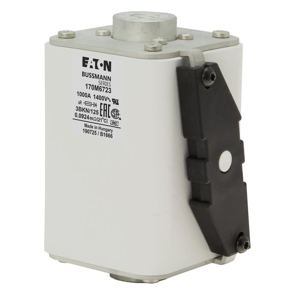 Fuse-link, high speed, 1000 A, AC 1400 V, size 3, 76 x 92 x 125 mm, aR, IEC, single indicator image 12