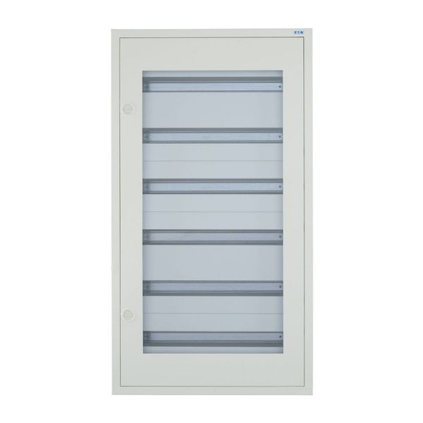 Complete flush-mounted flat distribution board with window, white, 24 SU per row, 6 rows, type C image 5