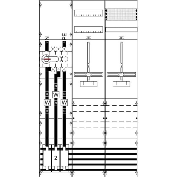KA4317 Measurement and metering transformer board, Field width: 3, Rows: 0, 1350 mm x 750 mm x 160 mm, IP2XC image 5