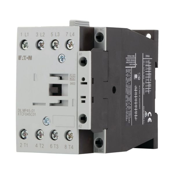 Contactor, 4 pole, 45 A, 1 NC, 24 V DC, DC operation image 12