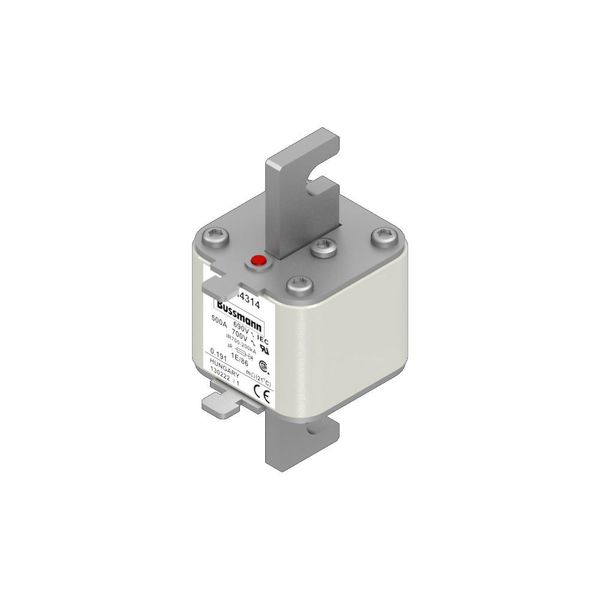 Fuse-link, high speed, 500 A, AC 690 V, size 1, 53 x 69 x 111 mm, aR, IEC, type T indicator image 4