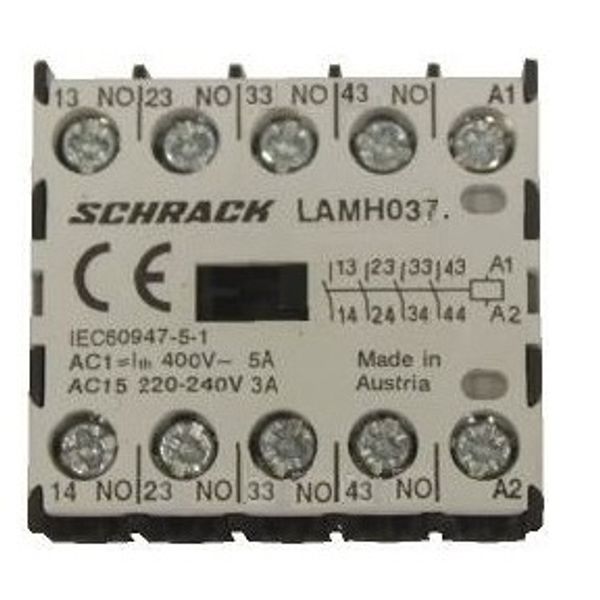 Micro Auxiliary Contactor 4NO, 3A, 24VDC image 1
