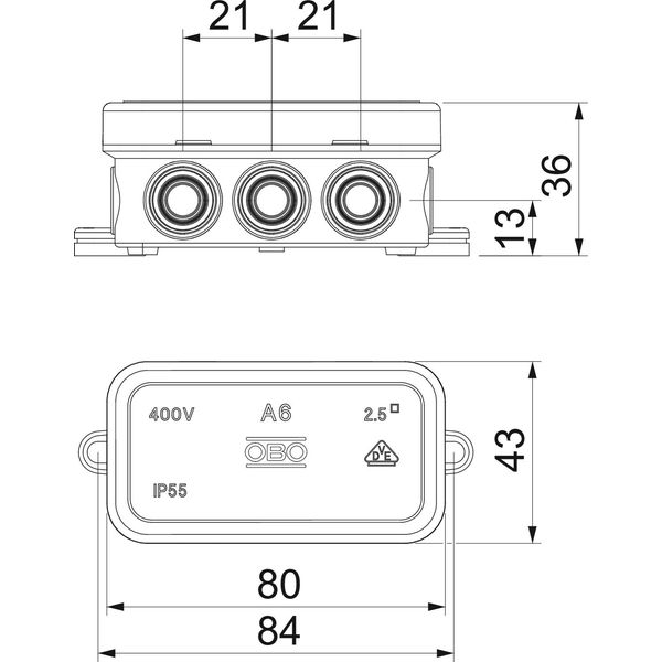 A 6 Junction box  80x43x34 image 2