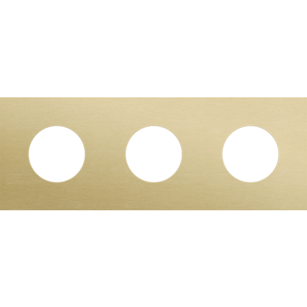 Threefold faceplate, 71 mm centre distance, for 3 socket outlets, Niko Rocker and Niko Toggle, alu gold brushed image 1