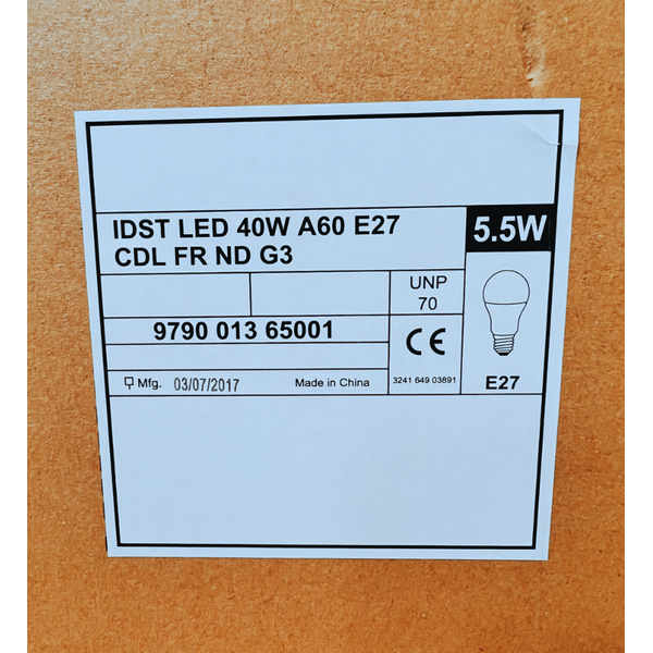 Bulb LED E27 5.5W A60 4000K 470lm FR without packaging. image 3