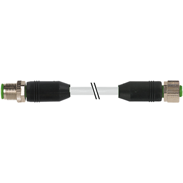 M12 male 0° / M12 female 0° A-cod. PUR 2x1.5 gy UL/CSA+drag ch. 7.5m image 1