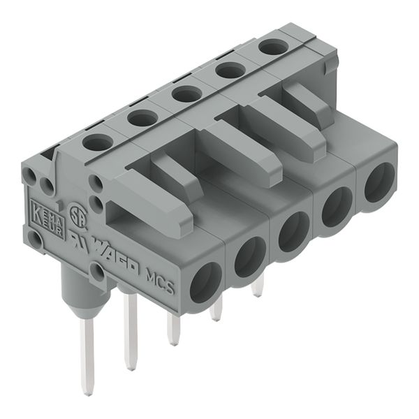 Female connector for rail-mount terminal blocks 0.6 x 1 mm pins angled image 1