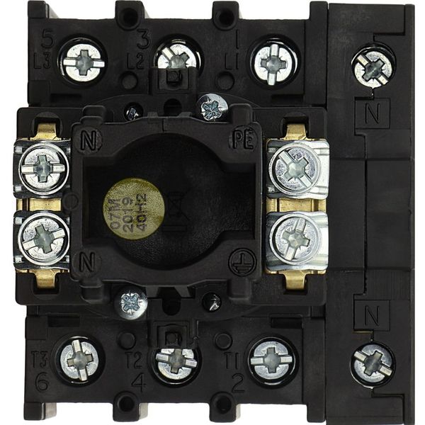 Main switch, P1, 32 A, flush mounting, 3 pole + N, STOP function, With black rotary handle and locking ring, Lockable in the 0 (Off) position image 32