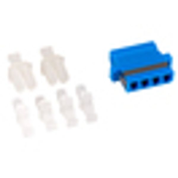 FO Coupler LC-Quad, Singlemode, zirconia, flange, blue image 3