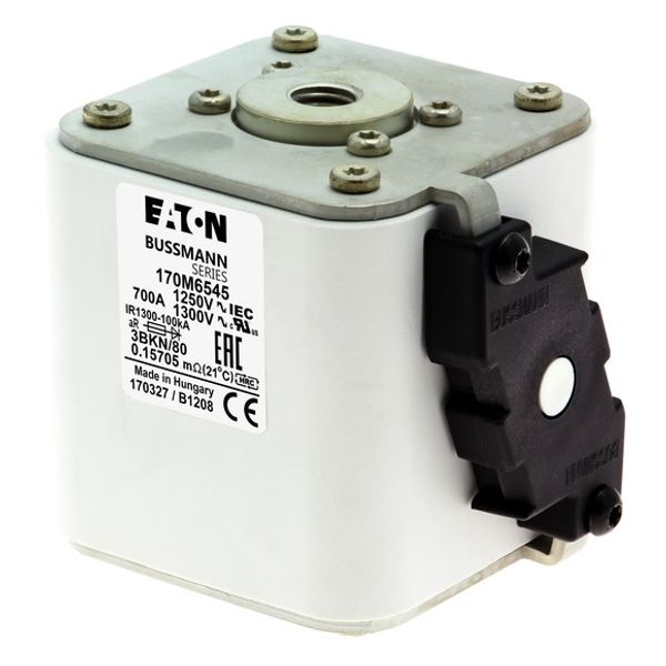 Fuse-link, high speed, 700 A, AC 1250 V, size 3, 76 x 92 x 83 mm, aR, IEC, UL, single indicator image 3