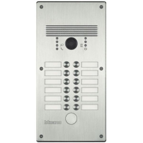Monobloc vandal-resistant pushbutton panel Stainless Steel (12 calls) image 1