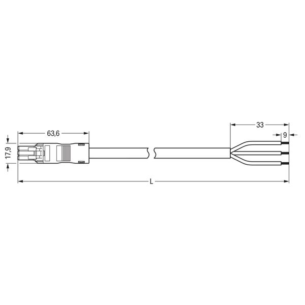 pre-assembled connecting cable Eca Socket/open-ended gray image 5