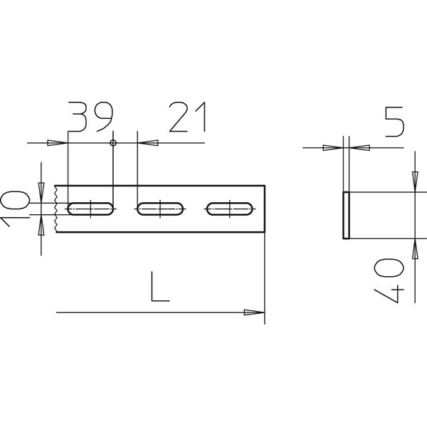 SLH 62 3000 SG Side rail perforated 40x5x3000 image 2