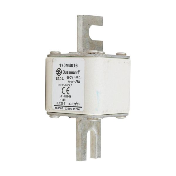 Fuse-link, high speed, 630 A, AC 690 V, DIN 1, 53 x 53 x 108 mm, aR, DIN, IEC, single indicator image 8