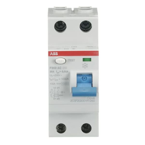 F202 AC-25/0.03 Residual Current Circuit Breaker 2P AC type 30 mA image 6