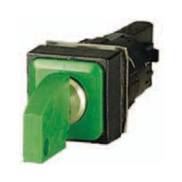 Key-operated actuator, 3 positions, green, momentary image 4
