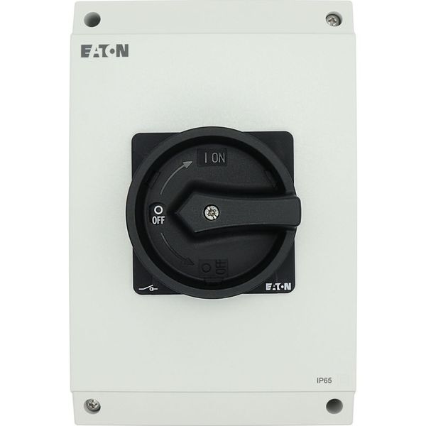 Main switch, P3, 63 A, surface mounting, 3 pole, STOP function, With black rotary handle and locking ring, Lockable in the 0 (Off) position image 24