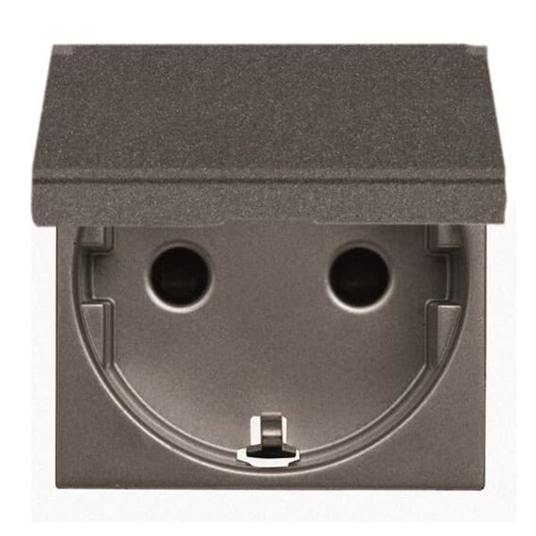 N2288.1 AN Socket outlet Schuko Protective contact (SCHUKO) with Hinged Lid Anthracite - Zenit image 1