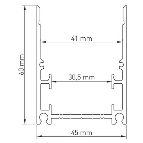 Aluminium profile MFR L-2000mm W-45mm H-60mm image 6