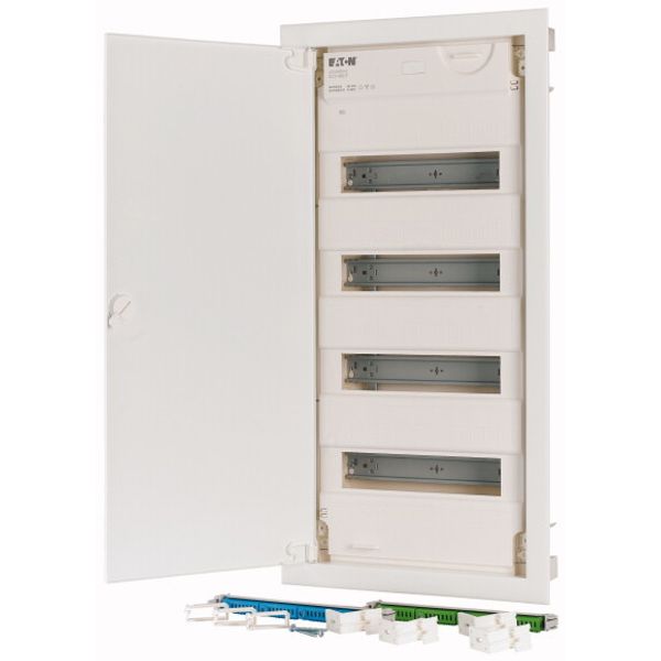 Compact distribution board-flush mounting, 4-rows, super-slim sheet steel door image 5