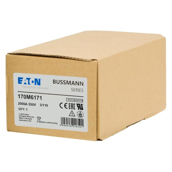 Fuse-link, high speed, 1800 A, AC 550 V, DIN 3, 76 x 90 x 139 mm, aR, DIN, IEC, single indicator image 13