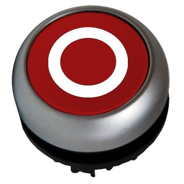 Illuminated Push-button, flat, `0ï, spring-return, red image 1