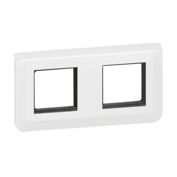 099474 Mosaic plate with support for 2 x 2 modules horizontal mounting - white image 1