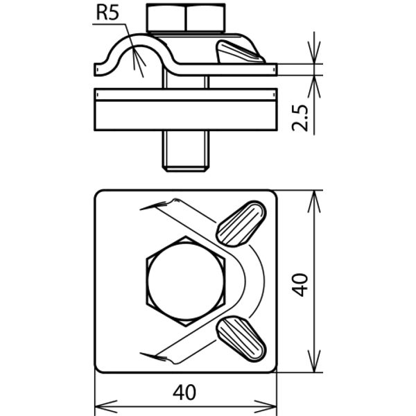 MV clamp StSt f. Rd 8-10mm to support spanning of conductors for DEHNi image 2