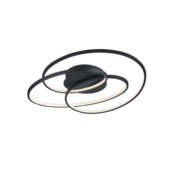 Gale LED ceiling lamp 60 cm matt black image 1