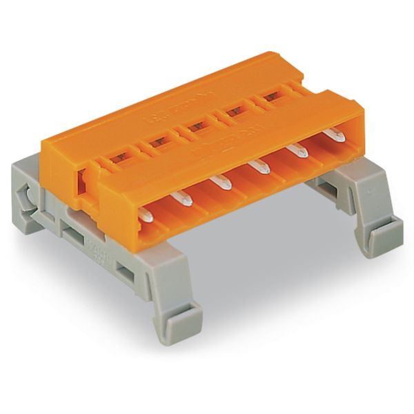 Double pin header DIN-35 rail mounting 4-pole orange image 3