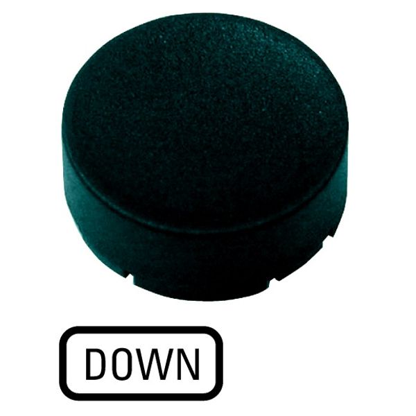 Button plate, raised black, DOWN image 1