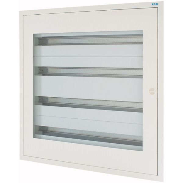 Complete flush-mounted flat distribution board with window, white, 33 SU per row, 5 rows, type C image 1