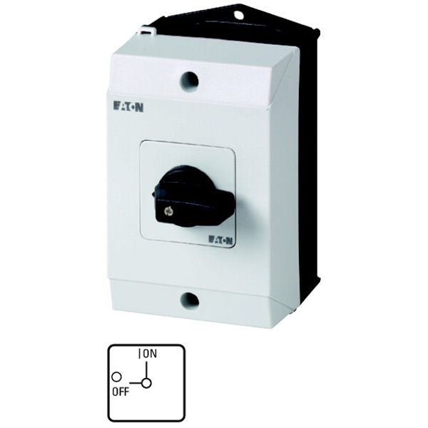 On-Off switch, 3 pole + N + 1 N/O + 1 N/C, 20 A, 90 °, surface mounting image 1