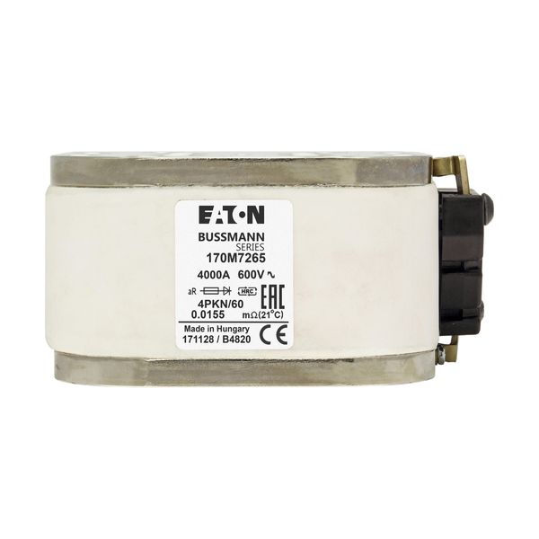 Fuse-link, high speed, 4000 A, AC 600 V, size 4, 120 x 105 x 59 mm, aR, IEC, single indicator image 14