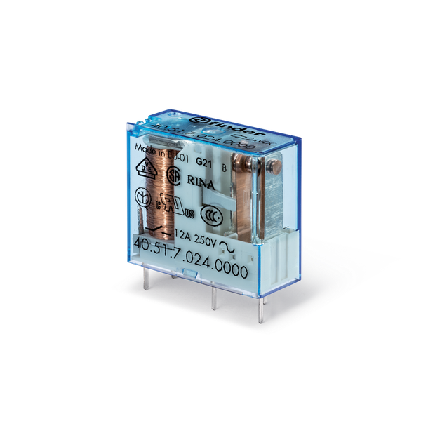 PCB/Plug-in Rel. 5mm.pinning 1CO 10A/110VAC/Agni+Au/wash tight (40.51.8.110.5001) image 1