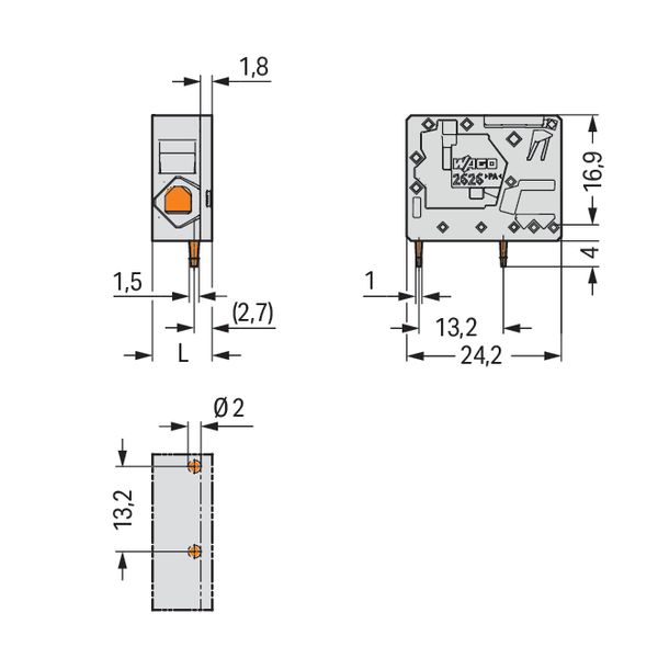 PCB terminal block 6 mm² Pin spacing 7.5 mm gray image 5