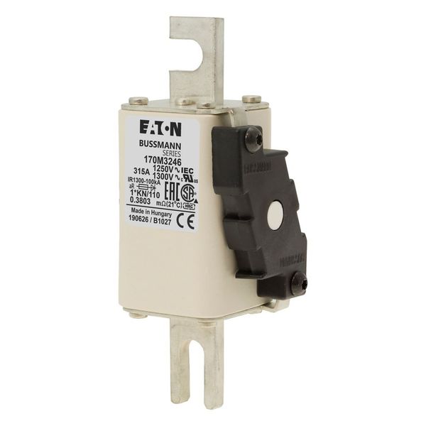 Fuse-link, high speed, 315 A, AC 1250 V, compact size 1, 45 x 58 x 138 mm, aR, DIN, IEC, type K indicator image 4