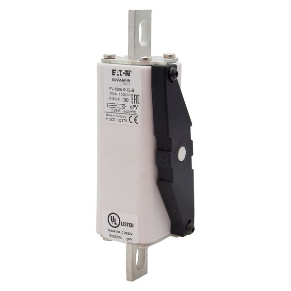 Fuse-link, high speed, 100 A, DC 1000 V, 01XL, gPV, UL, IEC, bolt-in image 11