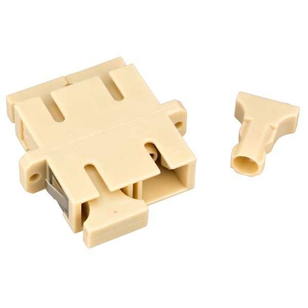 FO Coupler SC-Duplex,Plastic,MM , Ceramic,flange,beige,ECO image 1