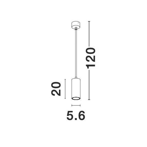 Sandy White Aluminium LED GU10 1x10 Watt 230 Volt IP20 Bulb Excluded D: 5.6 H1: 20 H2: 120 cm image 1