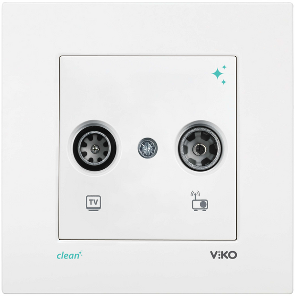 Karre Clean White TV-Radio Socket Transitive (7-12-dB) image 1
