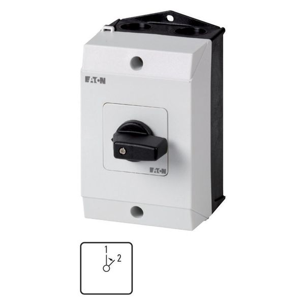 Changeover switches, T0, 20 A, surface mounting, 3 contact unit(s), Contacts: 6, 45 °, momentary, Without 0 (Off) position, With spring-return to 1, 1 image 2