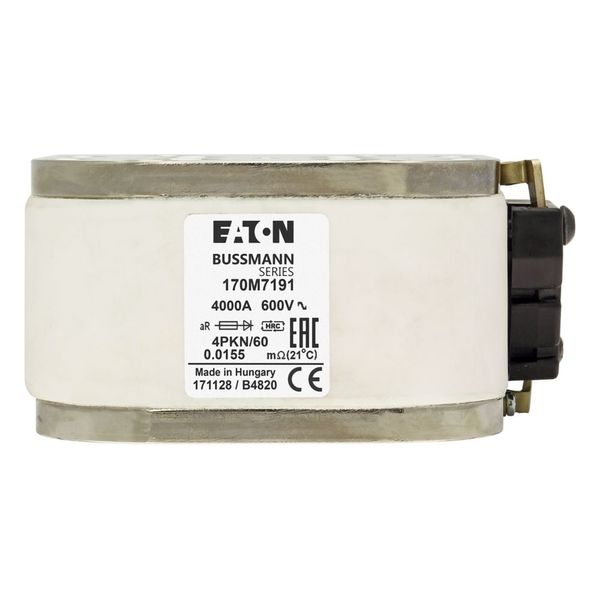 Fuse-link, high speed, 4000 A, AC 600 V, size 4, 120 x 105 x 59 mm, aR, IEC, single indicator image 11