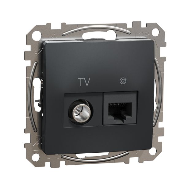 Data + TV sockets, Sedna Design & Elements, RJ45 CAT6 UTP, professional, Anthracite image 4