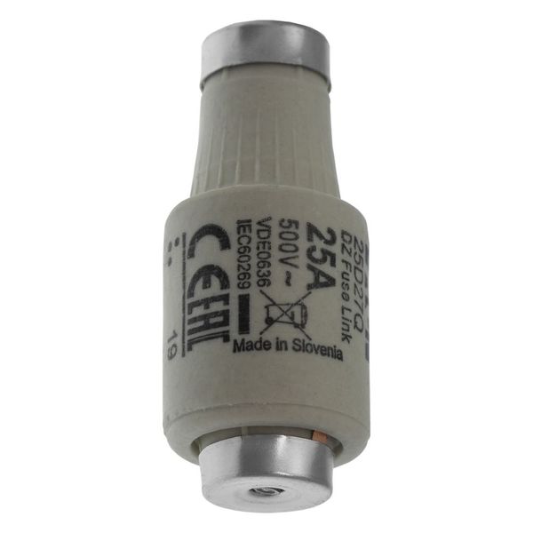 Fuse-link, LV, 25 A, AC 500 V, D2, gR, IEC, fast acting image 11