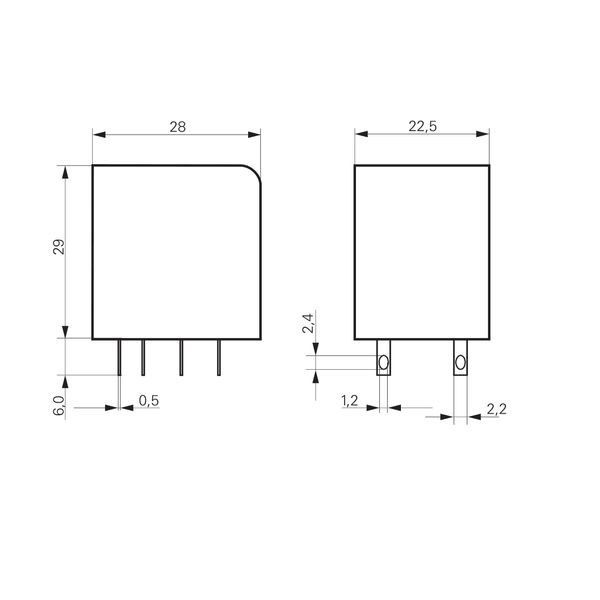 Plug-in Relay 8 pin 2 C/O 48VDC 12A, series PT image 2