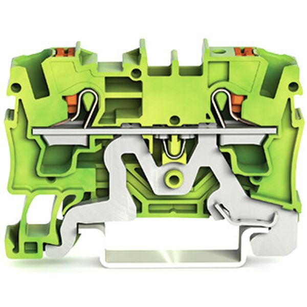 2-conductor ground terminal block with push-button 4 mm² green-yellow image 2