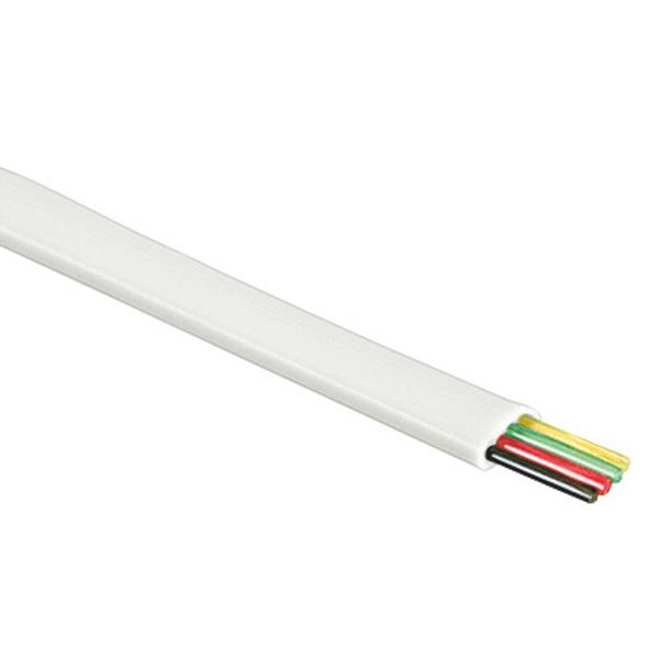 Flat cable, 4 wires, white for Telephony patchcords 100m image 1