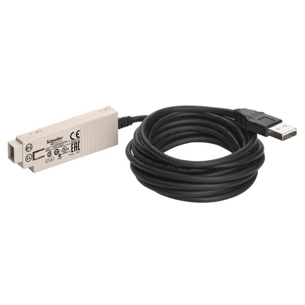 USB PC connecting cable, for smart relay Zelio Logic, 3 m image 1