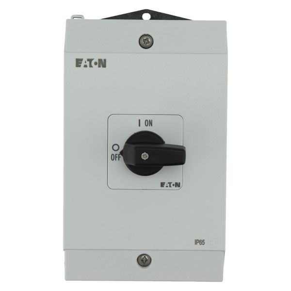 On-Off switch, P1, 40 A, surface mounting, 3 pole + N, with black thumb grip and front plate, hard knockout version image 12